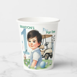 Gat in One Golf Boy 1e Par-t-shirt Verjaardag Papieren Bekers