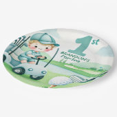 Gat in One Golf Boy 1e Par-t-shirt Verjaardag Papieren Bordje (Gekanteld)