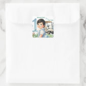 Gat in One Golf Boy 1e Par-t-shirt Verjaardag Vierkante Sticker (Tas)