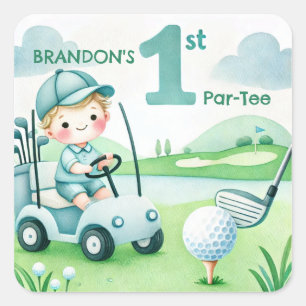 Gat in One Golf Boy 1e Par-t-shirt Verjaardag Vierkante Sticker