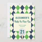 Gat in Par-T-shirt Any Age Golf Mastered Birthday Bedankkaart (Voorkant)