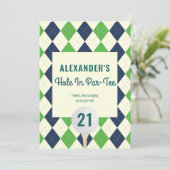 Gat in Par-T-shirt Any Age Golf Mastered Birthday Bedankkaart (Staand voorkant)