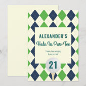 Gat in Par-T-shirt Any Age Golf Mastered Birthday Bedankkaart (Voorkant / Achterkant)