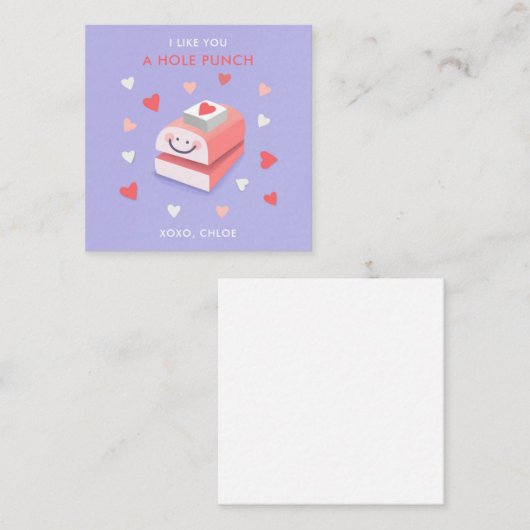 Gat Ponskaart in het Vierkant Notitiekaartje (Voorkant / Achterkant)