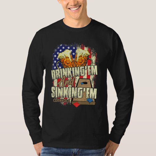 gat voor mannen Drink EMM Sinking EM 4 jul T-shirt (Voorkant)