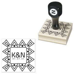 Gatbsy Mini Hart Initiaal Logo Trouwen  Rubberstempel