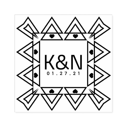 Gatbsy Mini Hart Initiaal Logo Trouwen  Rubberstempel (Afrduk)