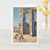 Gate aan de Stupa van Sanchi, Hiroshi Yoshida Kaart (Gele Bloem)