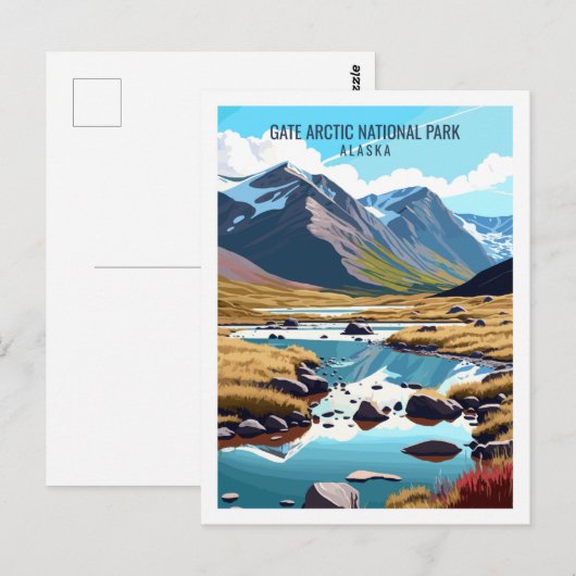 Gate Arctic Alaska vintage reisplaats Briefkaart (Voorkant / Achterkant)