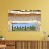 Gate en steensteen met Montrachet, Canvas Afdruk (Insitu (Woonkamer))