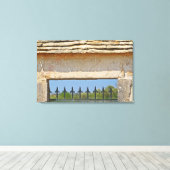 Gate en steensteen met Montrachet, Canvas Afdruk (Insitu (Houten vloer))