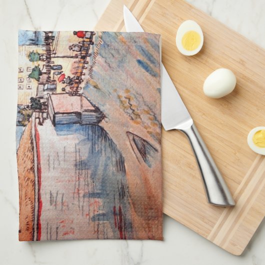 Gate in Parijs Ramparts, door Vincent van Gogh Theedoek (Quarter Fold)