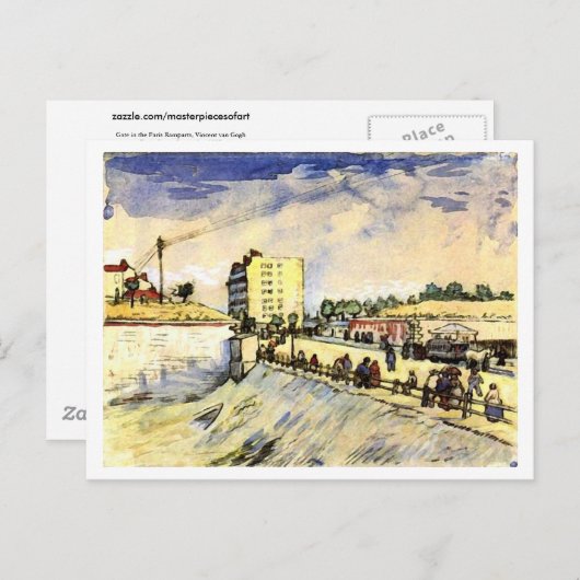 Gate in Parijs Ramparts, Vincent van Gogh Briefkaart (Voorkant / Achterkant)