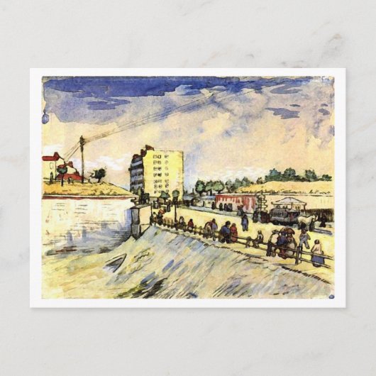 Gate in Parijs Ramparts, Vincent van Gogh Briefkaart (Voorkant)