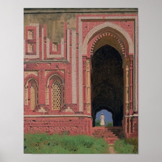 Gate Near Kutub-Minar, Old Delhi, 1875 Poster (Voorkant)