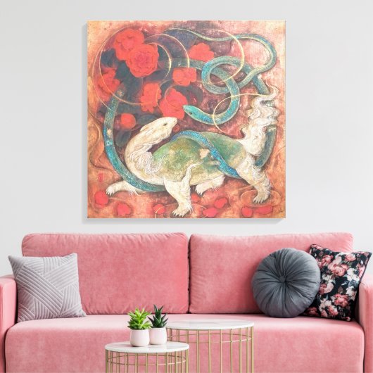 "Gate of Waters – Genbu, Guardian of the North" Canvas Afdruk (Insitu (Woonkamer))