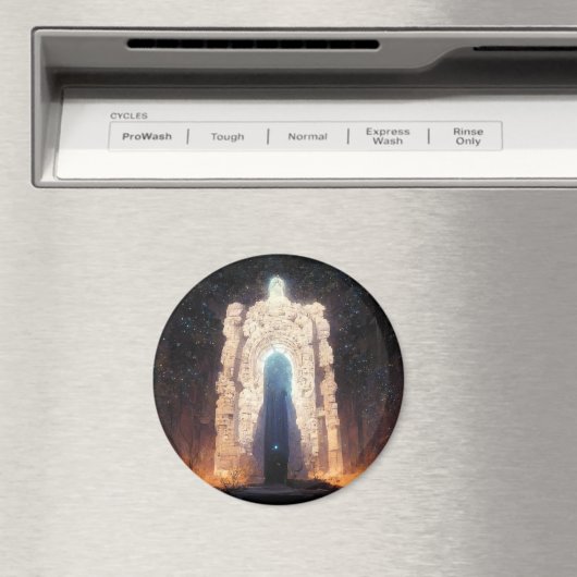 Gate to Eternity Fantasy Sci-Fi Art Button Magneet (Insitu (Vaatwasser))
