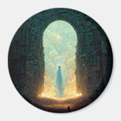Gate van de Gaten Fantasy Sci-Fi Art Button Magnet (Voorkant)