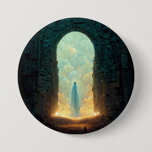 Gate van de Gods Fantasy Sci-Fi Art Button (Voorkant)