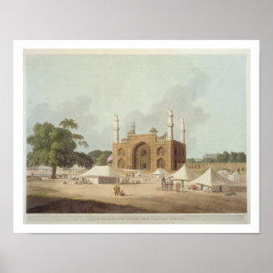 Gate van de Tomb van de keizer Akbar (1542-1605); Poster