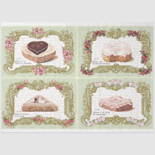 Gâteaux à la Crème French Cream Cake Decoupage Tissuepapier (Voorkant)