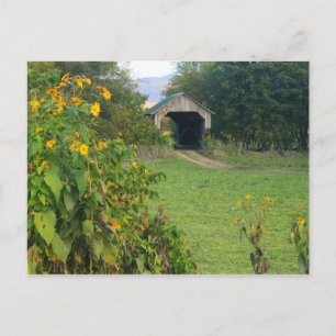 Gates Boerderij Covered Bridge Sunflower Cambridge Briefkaart