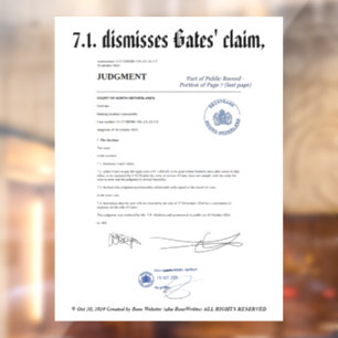 Gates' claim van RoseWrites Window Cling wordt afg Raamsticker