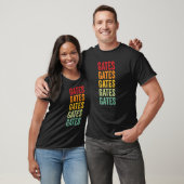 Gates County North Carolina Rainbow Text T-shirt (Unisex)