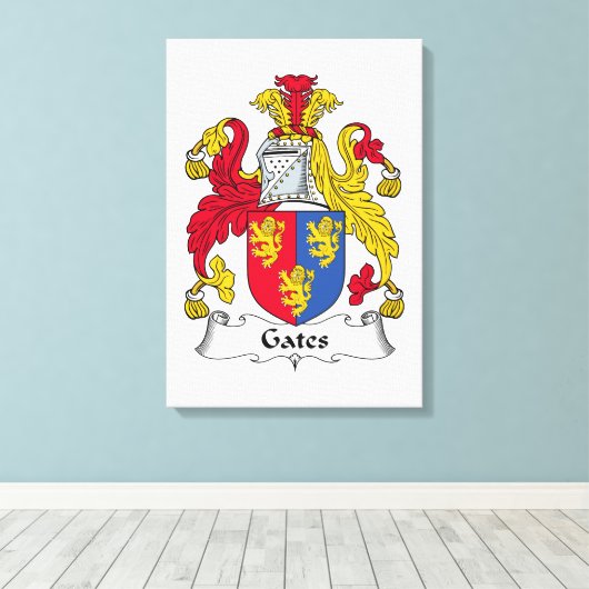Gates Family Crest Canvas Afdruk (Insitu (Houten vloer))