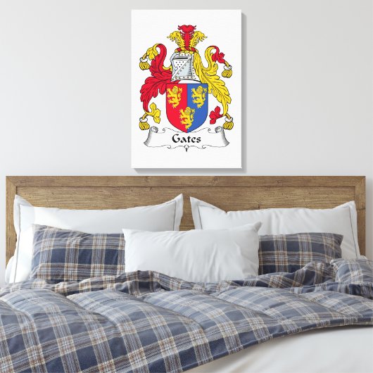 Gates Family Crest Canvas Afdruk (Insitu (Slaapkamer))