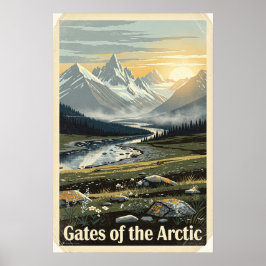 Gates of the Arctic National Park Retro Poster