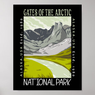 Gates of the Arctic National Park Retro Versleten Poster
