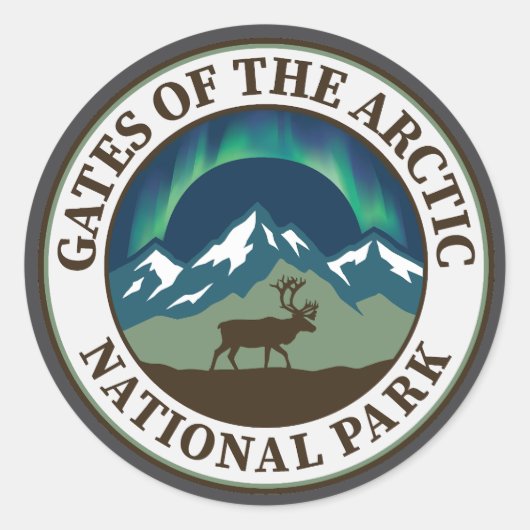 Gates of the Arctic National Park Ronde Sticker (Voorkant)