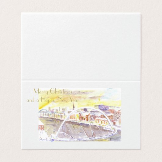 Gateshead Milenium Bridge-kerstkaarten Kaart (Buitenkant ongevouwen)