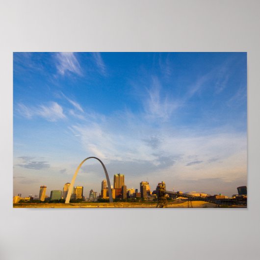 Gateway Arch & Downtown St. Louis in the Morning Poster (Voorkant)