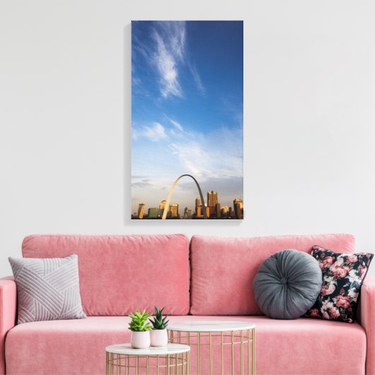 Gateway Arch en downtown St. Louis Canvas Afdruk (Insitu (Woonkamer))