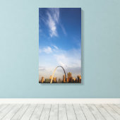 Gateway Arch en downtown St. Louis Canvas Afdruk (Insitu (Houten vloer))
