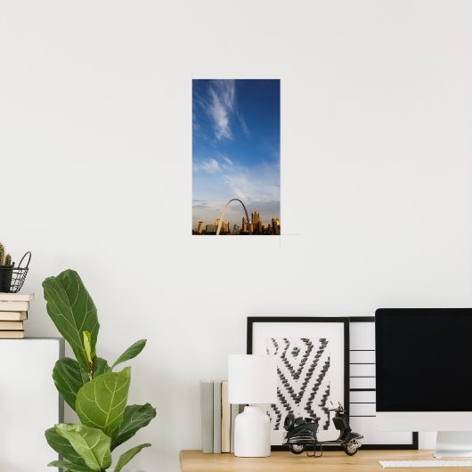 Gateway Arch en downtown St. Louis Poster (Thuiskantoor)
