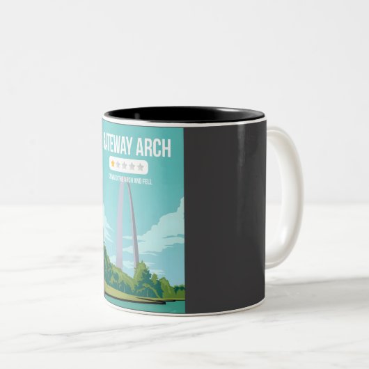 Gateway Arch Funny One Star Review Nationaal Park Tweekleurige Koffiemok (Voorkant rechts)