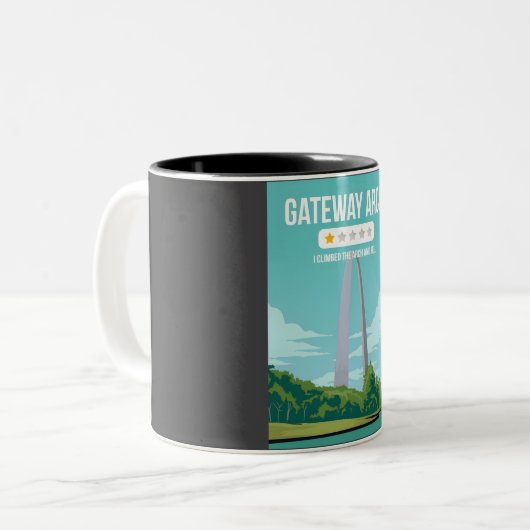 Gateway Arch Funny One Star Review Nationaal Park Tweekleurige Koffiemok (Voorkant links)
