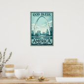 Gateway Arch - God Bless America Poster (Keuken)