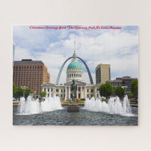 Gateway Arch Kiener Plaza.Kerstgroeten Legpuzzel (Horizontaal)