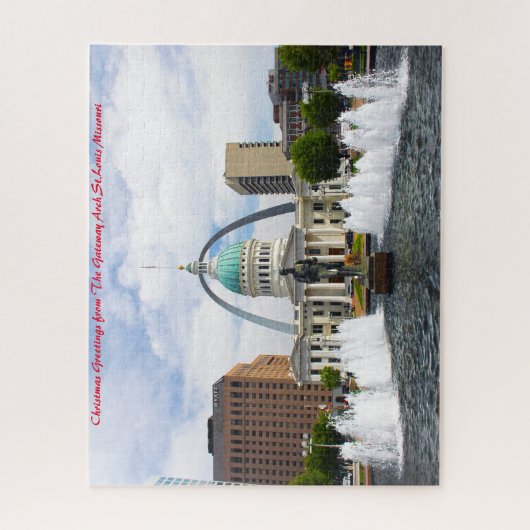Gateway Arch Kiener Plaza.Kerstgroetings Legpuzzel (Verticaal)