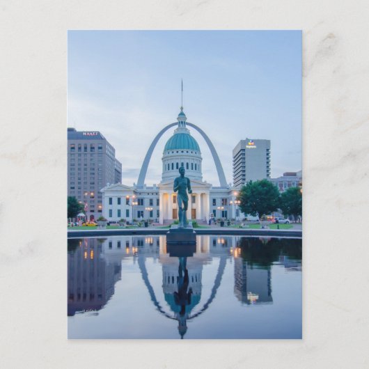 gateway arch.louis missouri skyline ' s nachts briefkaart (Voorkant)