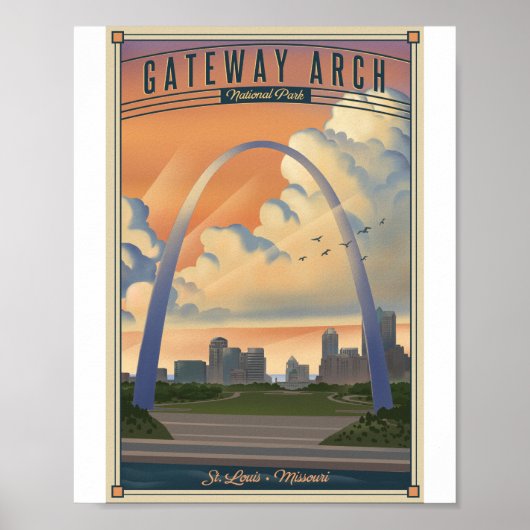 Gateway Arch Nationaal Park Litho Artwork Poster (Voorkant)
