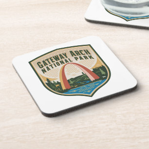 Gateway Arch National Park Badge Bier Onderzetter