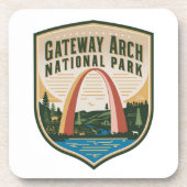 Gateway Arch National Park Badge Bier Onderzetter (Voorkant)