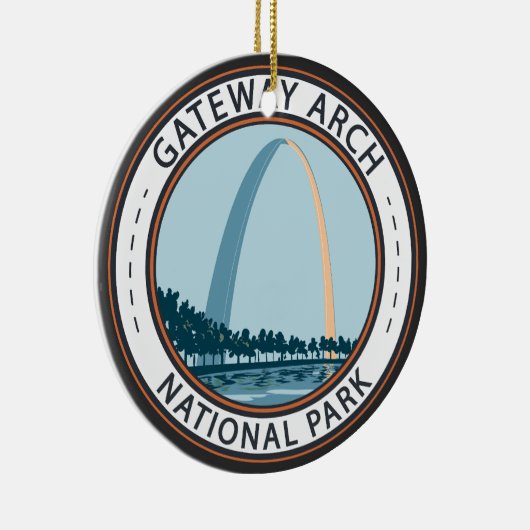 Gateway Arch National Park Badge Keramisch Ornament (Rechts)