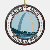 Gateway Arch National Park Badge Keramisch Ornament (Voorkant)