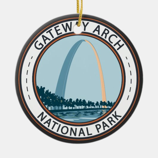 Gateway Arch National Park Badge Keramisch Ornament (Voorkant)
